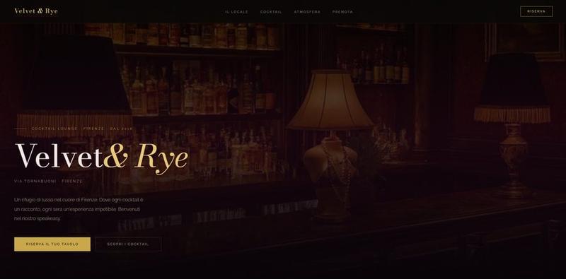 Anteprima sito Velvet e Rye - cocktail lounge Firenze